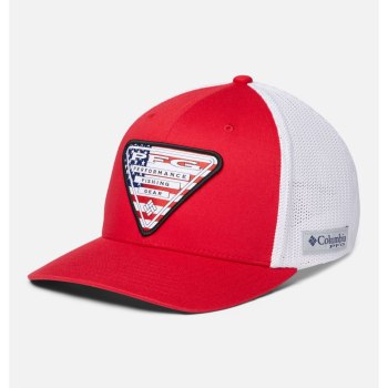 Columbia Ženske Kape - PFG Mesh Stateside Ball - USA Plave Crvene | BWJP-03285